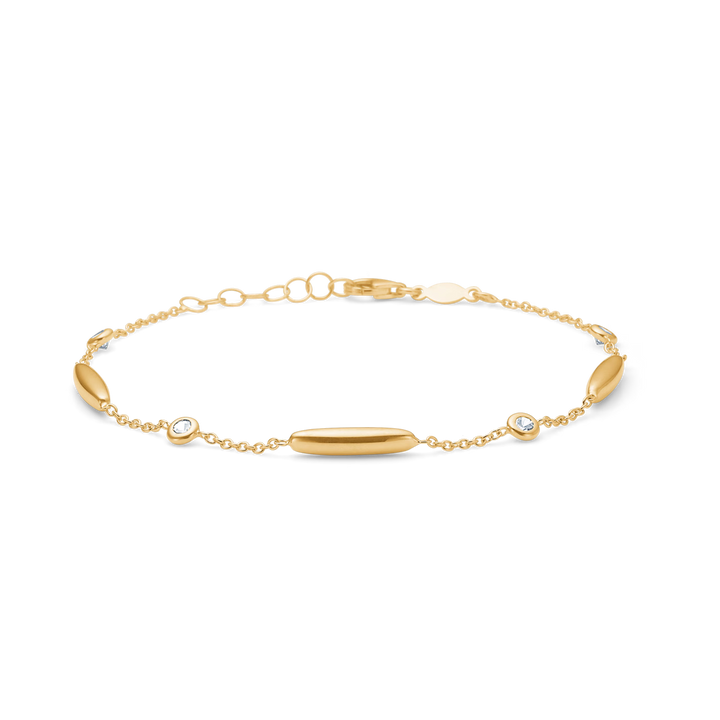 Mads Z Linera Armbånd i 8 kt. guld m. Zirkonia