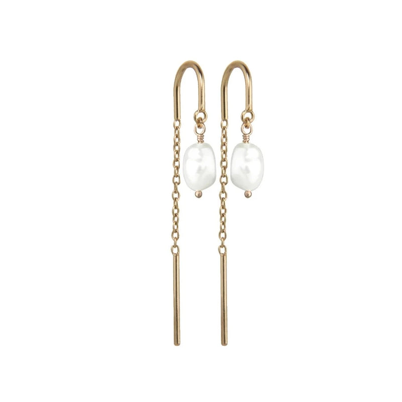 Jeberg Jewellery Baroque Pearl Chain Earrings