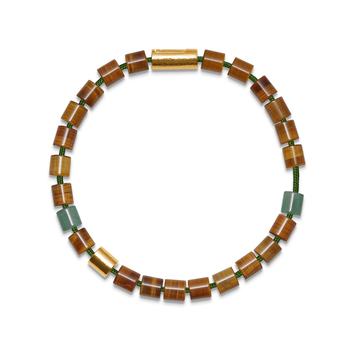Mads Z Black Sun Tiger Bay Armbånd - Tigerøje & Grøn jade