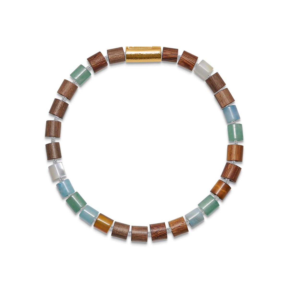 Mads Z Black Sun Blue Bay Armbånd - Ædelsten & Træperler