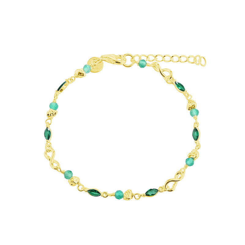 Aqua Dulce Green Garden Armbånd Forgyldt