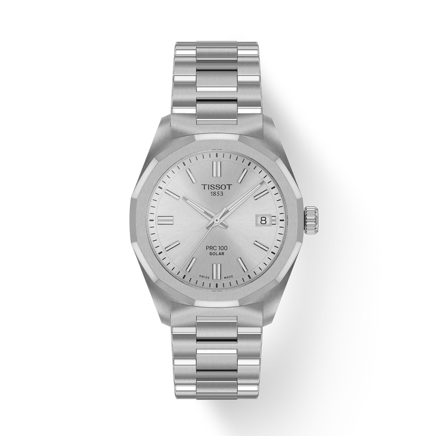TISSOT PRC 100 SOLAR 34MM – STÅL / SØLV SKIVE