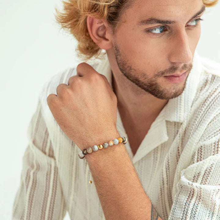 Alexander Lynggaard Armbånd Bamboo Leaf Agate Braided 8mm