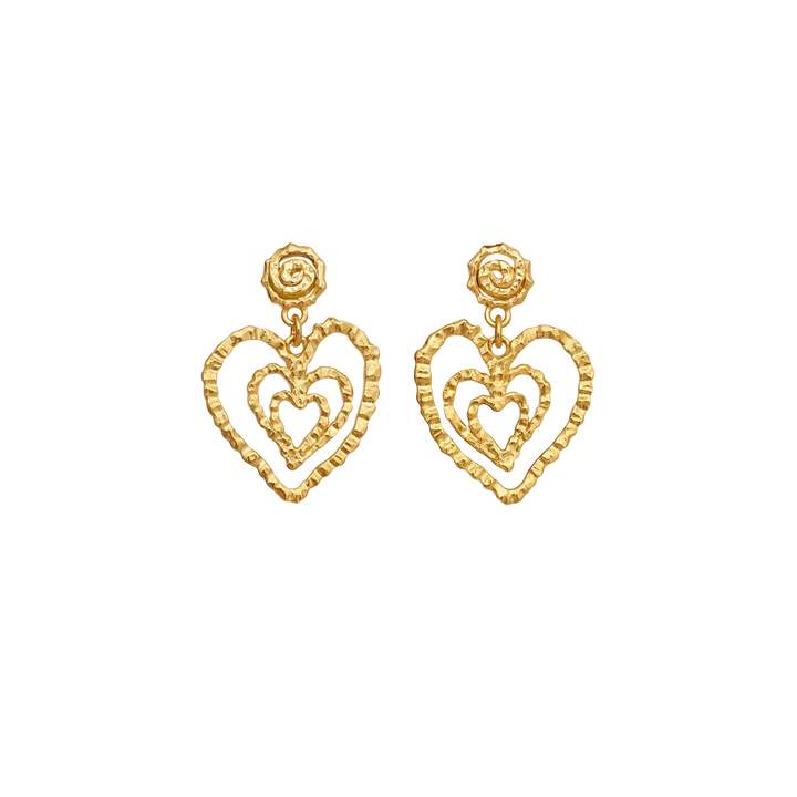 Maanesten Beate Petite Forgyldte Hjerte Øreringe