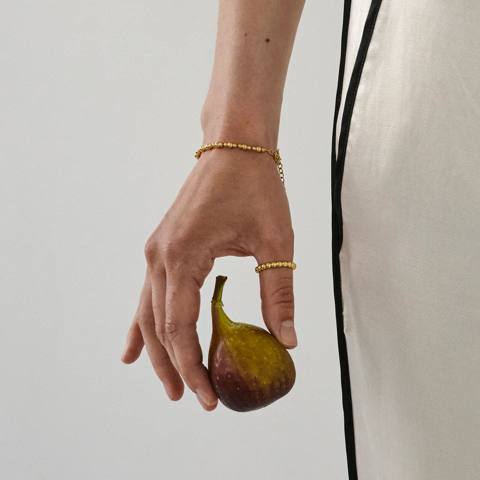 Enamel Norma Bead Armbånd I Forgyldt Sølv