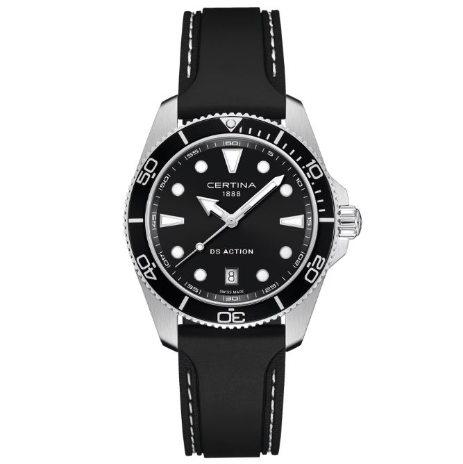 Certina DS Action - 40mm Sort Gummirem – produktbillede 5