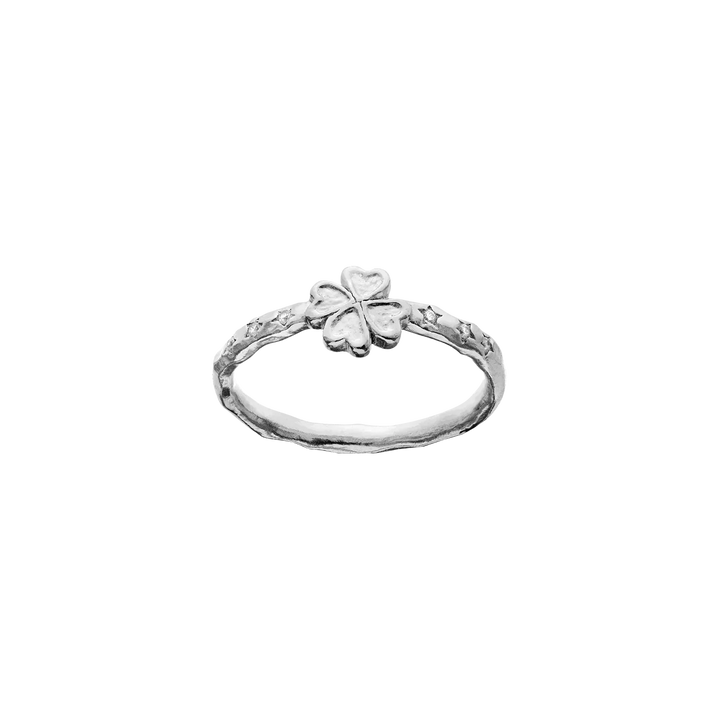 Maanesten Clover Sølv Ring – Firkløver & Zirkonia