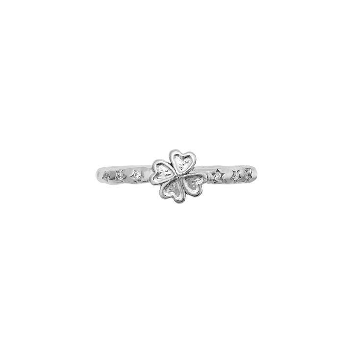 Maanesten Clover Sølv Ring – Firkløver & Zirkonia