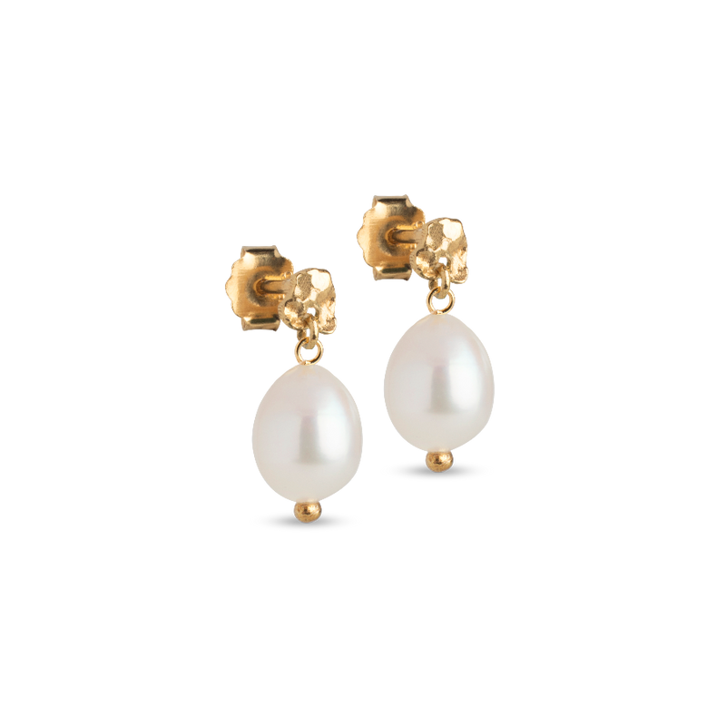 Enamel Poe Pearl Studs - E384GM-Pearl