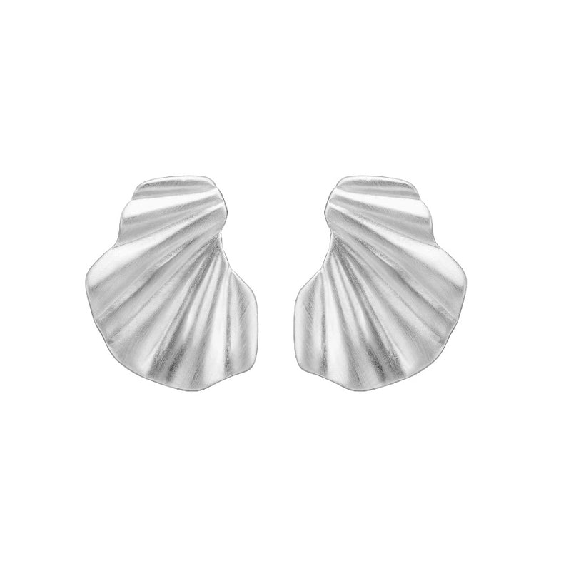 Enamel Wave Earrings I Sølv