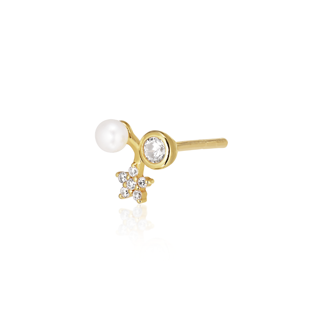 Alura Eclipse Single Ørestik med Perle & Zirkonia