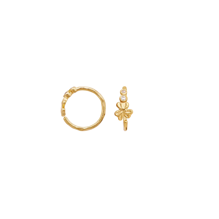 Maanesten Edin Forgyldte Øreringe – Trekløver & Firkløver