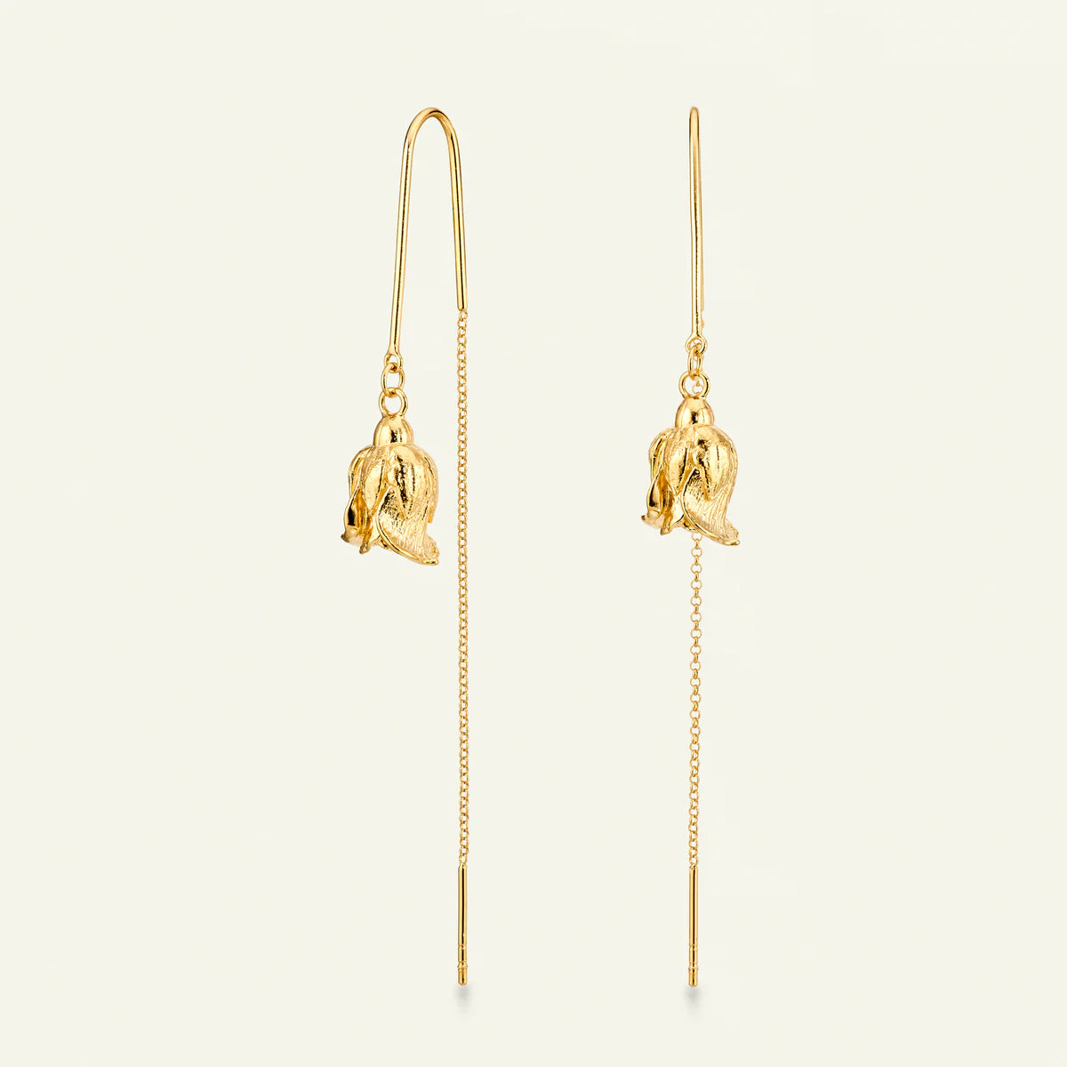 Flora Danica Rose Ørehængere Forgyldt