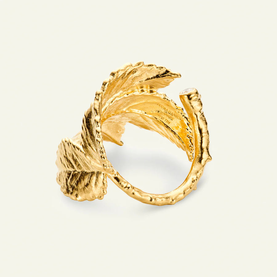 Flora Danica Rosenblad Statement Ring Med Diamant