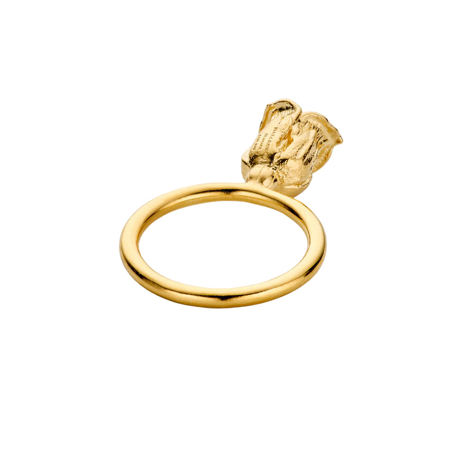 Flora Danica Rose Statement Ring Forgyldt