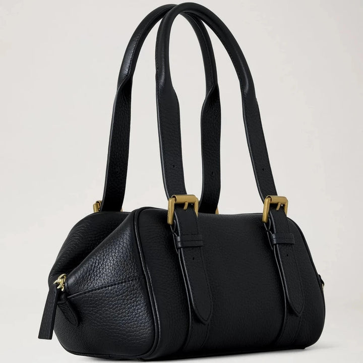Mulberry Small Boston Black Heavy Grain