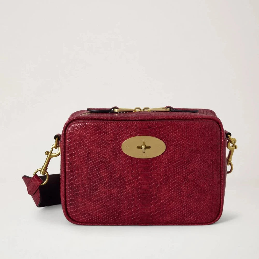 Mulberry Darley Camera Bag Waxed Snake Appel Red