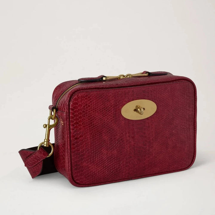 Mulberry Darley Camera Bag Waxed Snake Appel Red