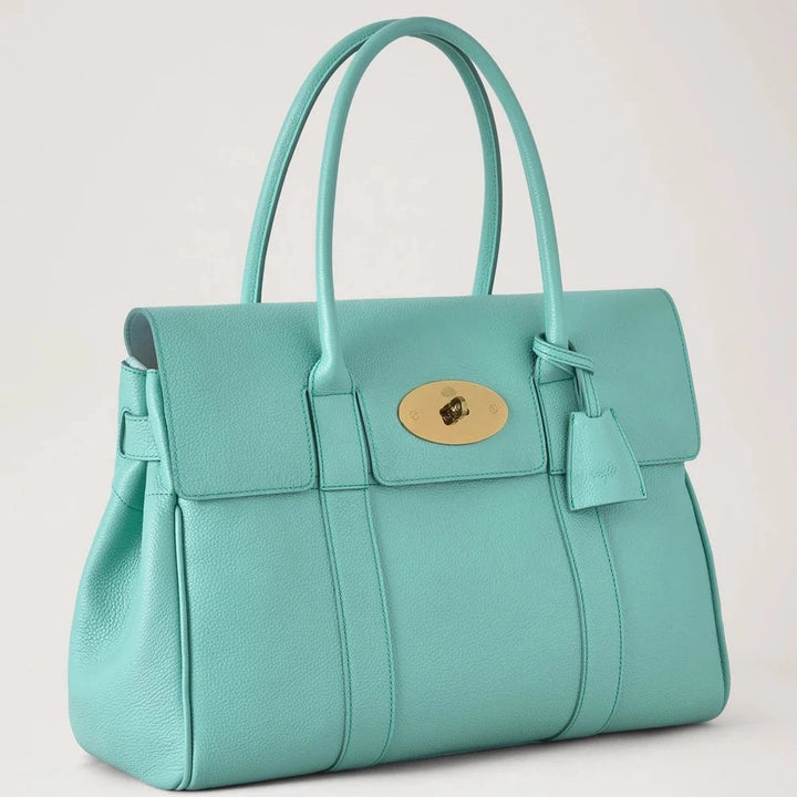 Mulberry Bayswater Marina Blue Small Classic Grain