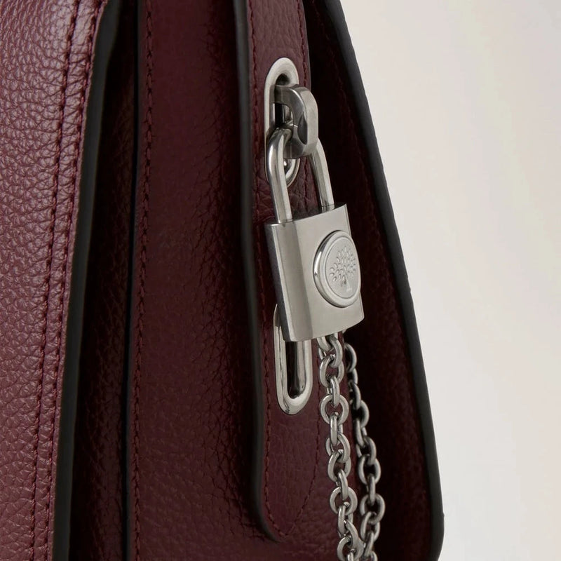 Mulberry Billie Small Classic Grain Black Cherry