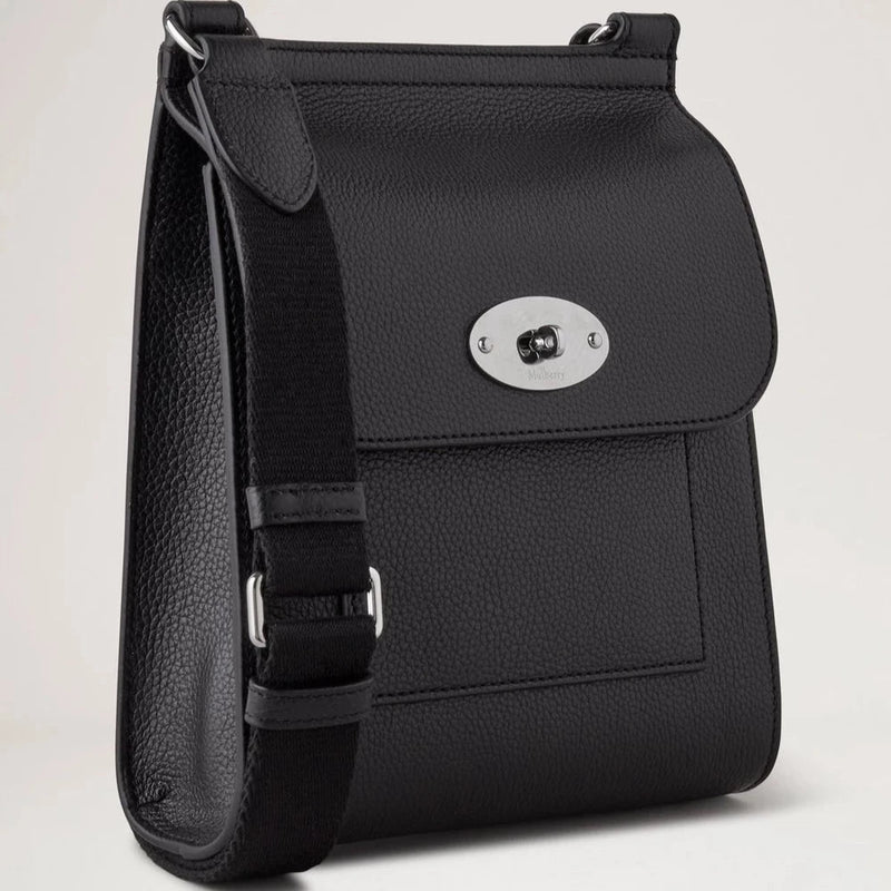 Mulberry Small Antony Small Classic Grain Black Silver Tone