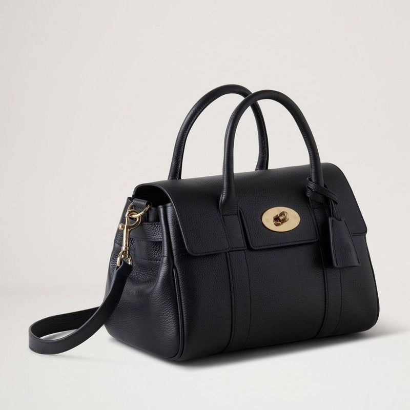 Mulberry Bayswater Satchel Black Small Classic Grain