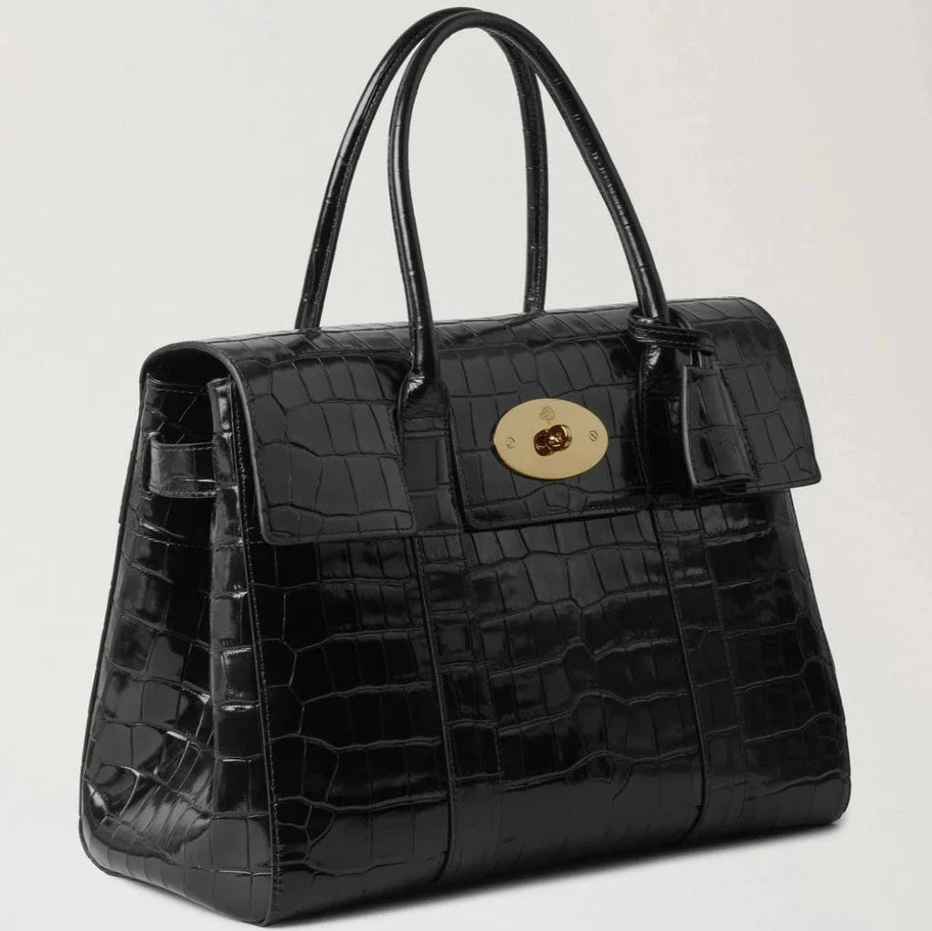 Mulberry Bayswater Croc Black