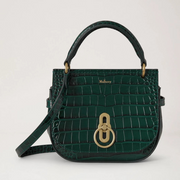 Mulberry Small Amberley Satchel Emerald Shiny Croc