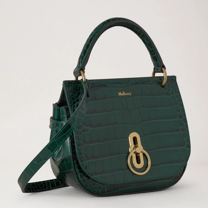 Mulberry Small Amberley Satchel Emerald Shiny Croc – produktbillede 2