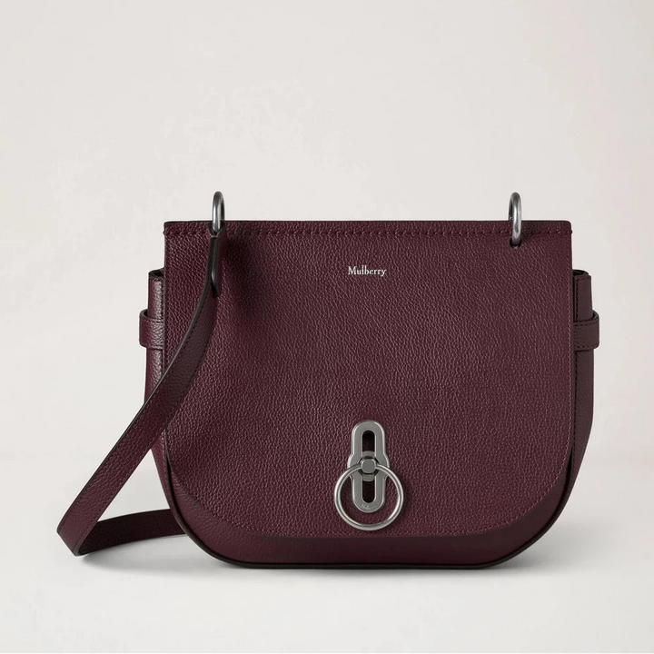 Mulberry Amberley Satchel Small Classic Grain Black Cherry