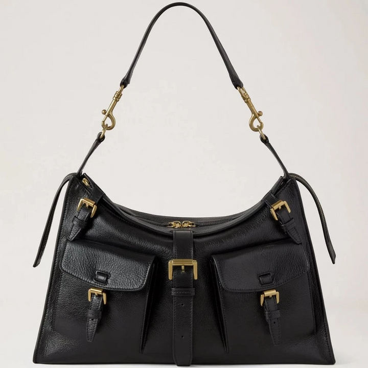Mulberry Roxanne Shoulder Bag High Shine Leather Black