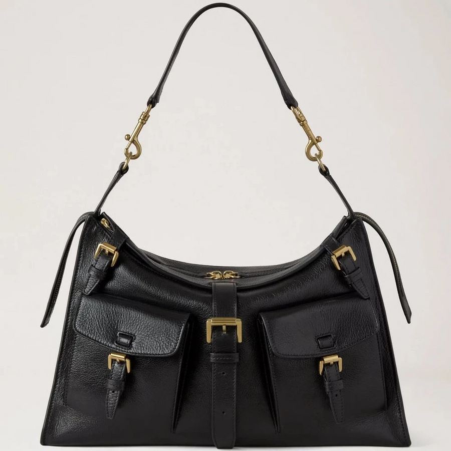 Mulberry Roxanne Shoulder Bag High Shine Leather Black