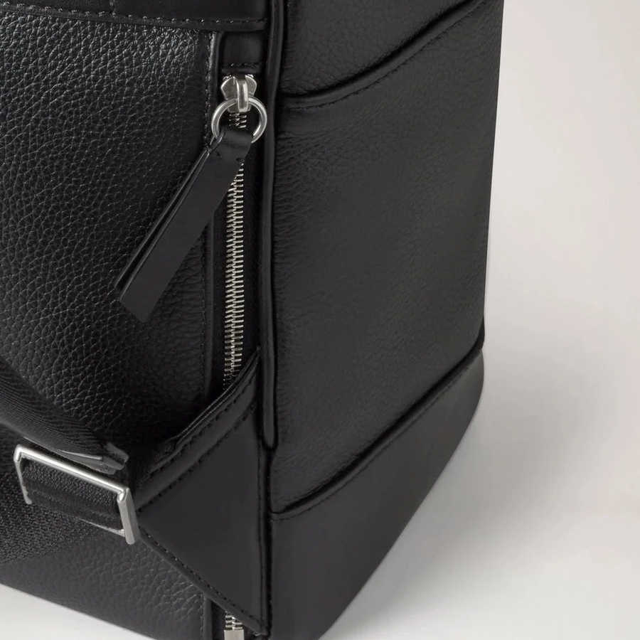 Mulberry Heritage Zipped Backpack Black Small Classic Grain - Taske - HH9925/205A100