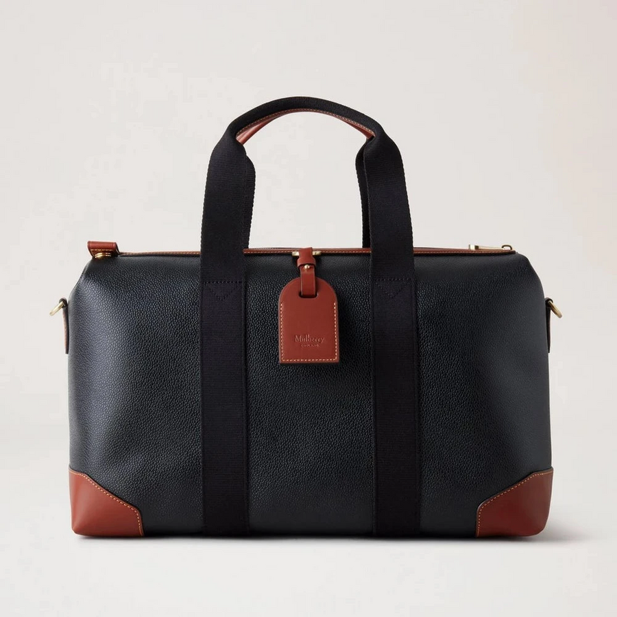 Mulberry Heritage Day Clipper Black & Cognac Printed BioVeg Scotchgrain