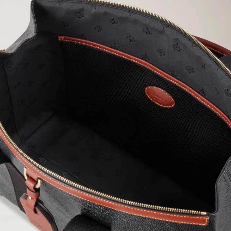 Mulberry Heritage Day Clipper Black & Cognac Printed BioVeg Scotchgrain