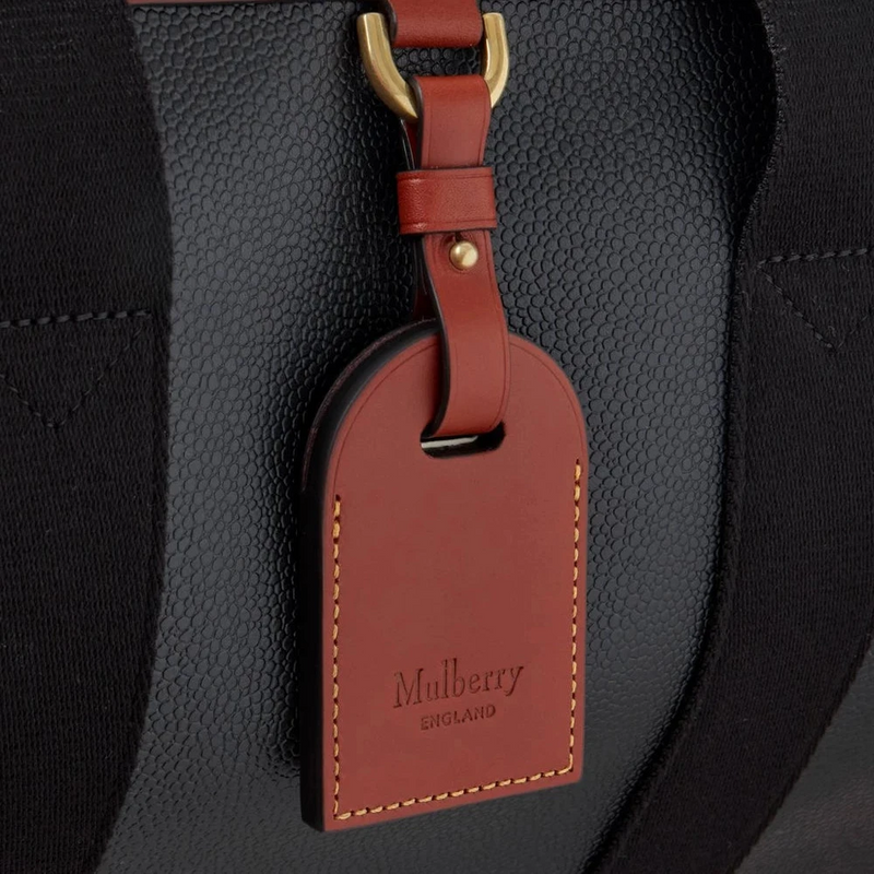 Mulberry Heritage Day Clipper Black & Cognac Printed BioVeg Scotchgrain