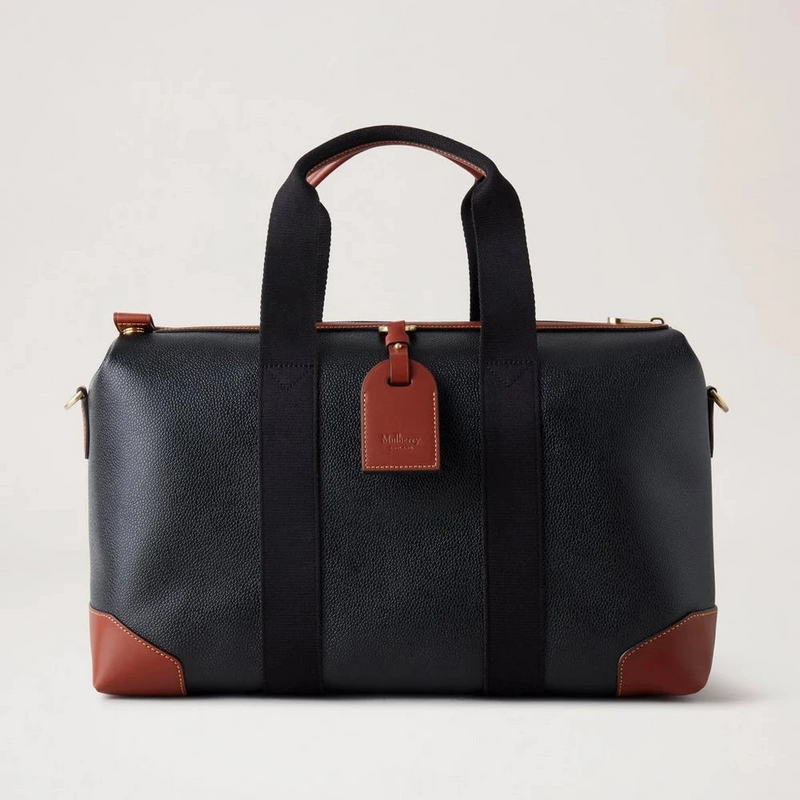 Mulberry Heritage Day Clipper Black & Cognac Printed BioVeg Scotchgrain