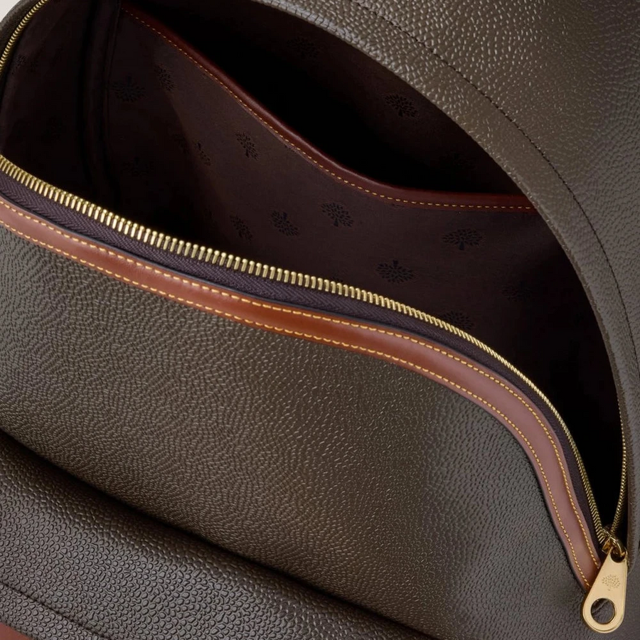 Mulberry Heritage Zipped Backpack Mole & Cognac Bio-Based Scotchgrain - Taske - HS5215/127Q330