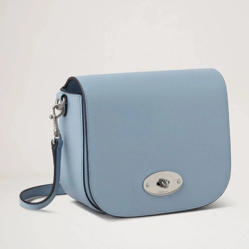 Mulberry Small Darley Satchel Small Classic Grain Poplin Blue