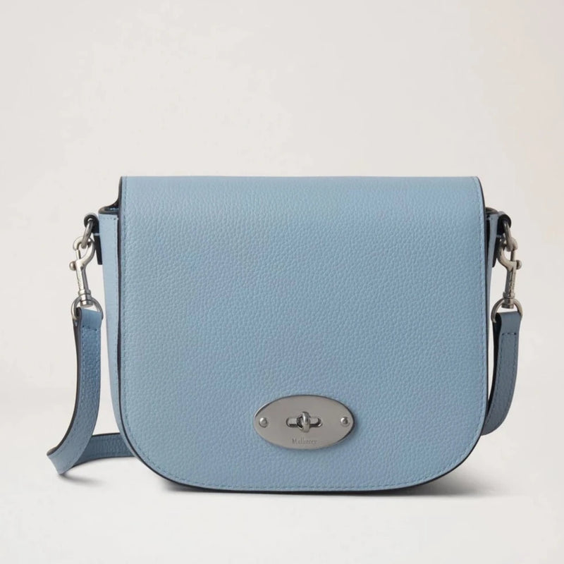 Mulberry Small Darley Satchel Small Classic Grain Poplin Blue