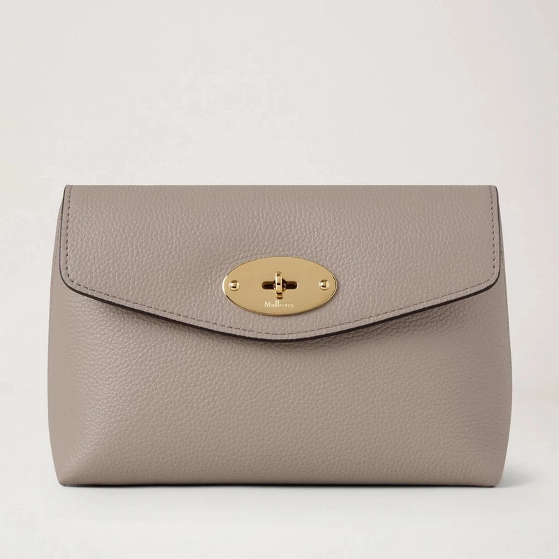 Mulberry Darley Cosmetic Pouch Cashmere Taupe Small Classic Grain