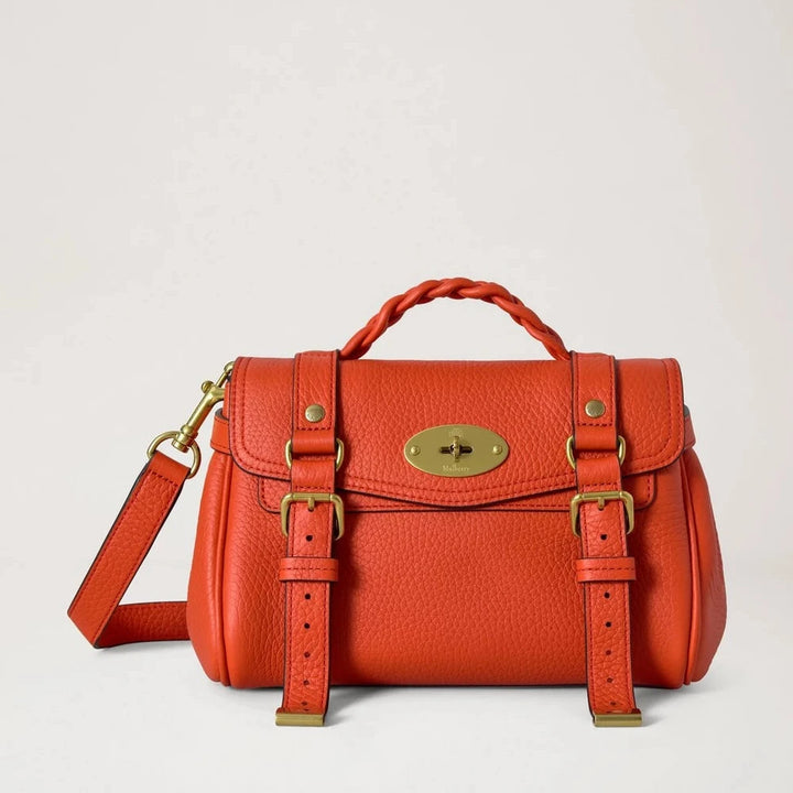 Mulberry Mini Alexa Heavy Grain Coral Orange