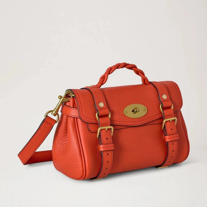 Mulberry Mini Alexa Heavy Grain Coral Orange
