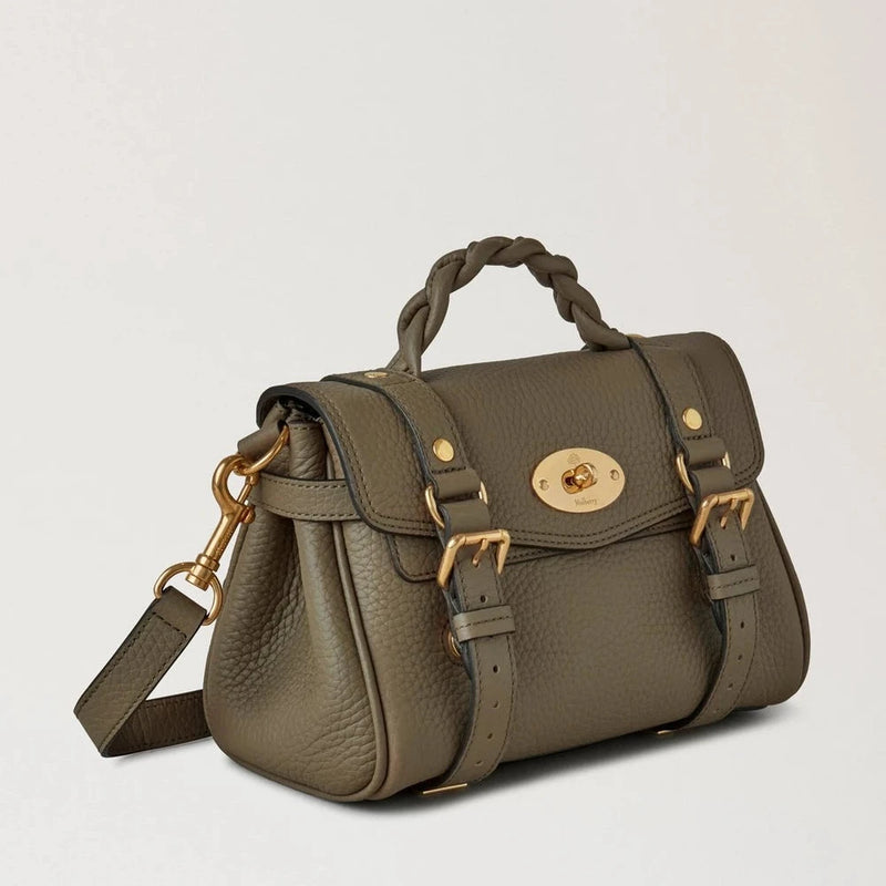 Mulberry Mini Alexa Heavy Grain Linen Green