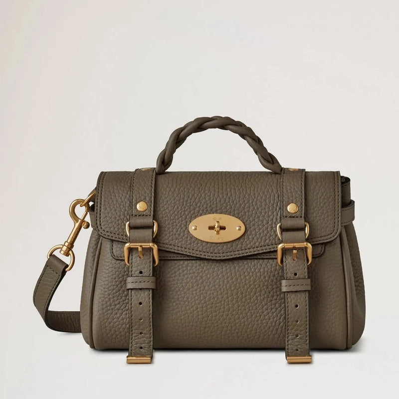 Mulberry Mini Alexa Heavy Grain Linen Green