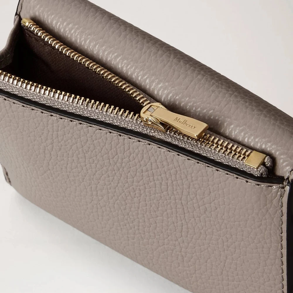 Mulberry Darley Folded Multi-Card Wallet Cashmere Taupe Small Classic Grain