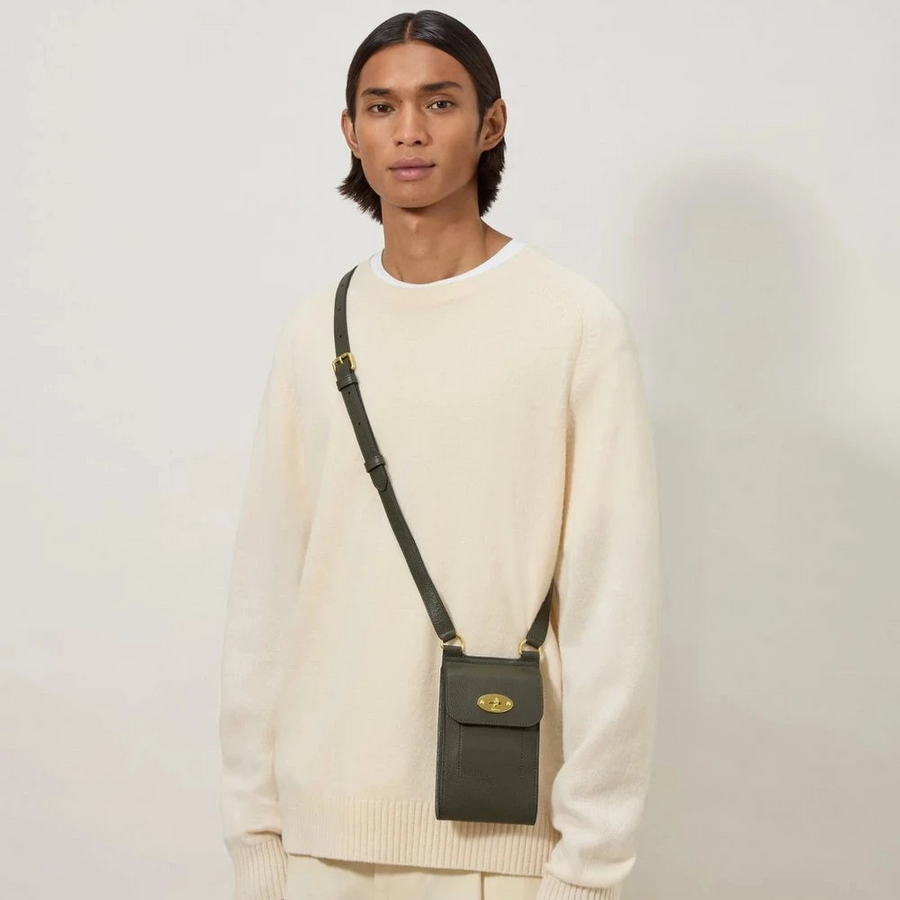 Mulberry Mini Antony Pouch Small Classic Grain Juniper Green