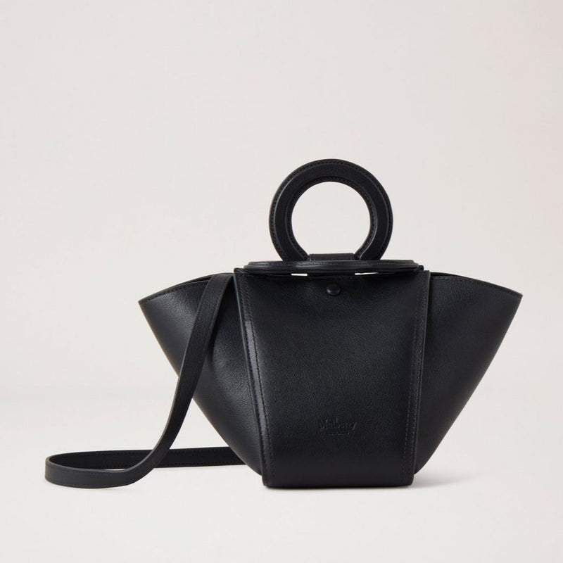 Mulberry Mini Riders Top Handle Silky Calf Handbag Black