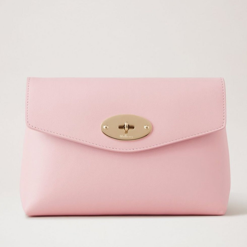 Mulberry Darley Cosmetic Pouch Micro Classic Grain Powder Rose