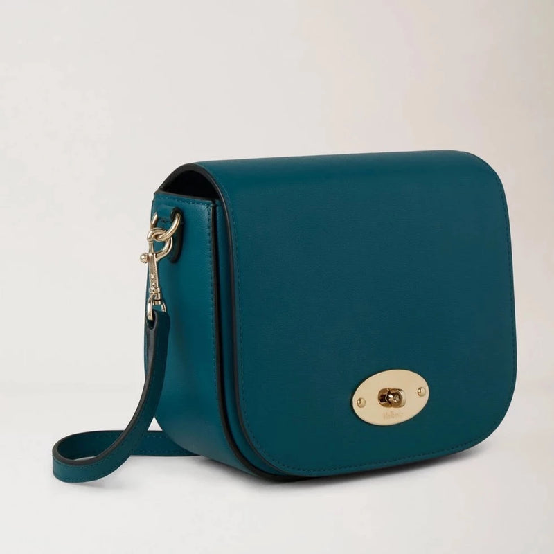 Mulberry Small Darley Satchel Micro Classic Grain Titanium Blue